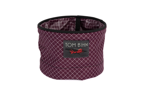 A Small Travel Tray in Acai (dark purple with white grid) 200 Halcyon.